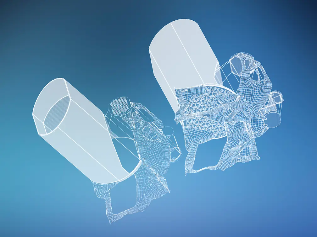 Wireframe diagram of the Arcanum telescope